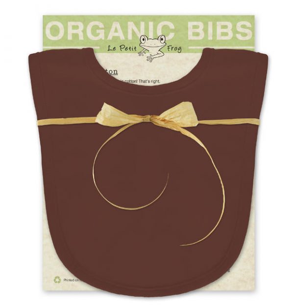 Brown baby bib made of organic cotton