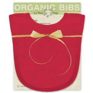 Red baby bib organic cotton