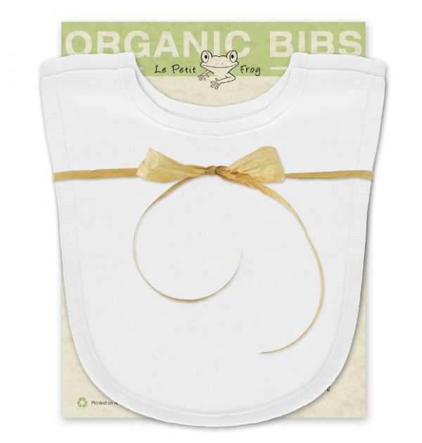 White organic cotton baby bib (2-pack)