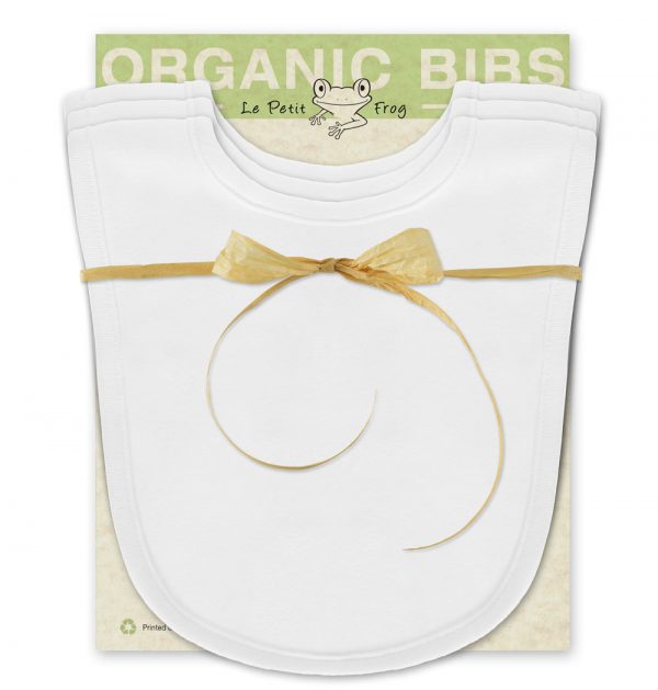 White baby bib 100% organic cotton triple layers